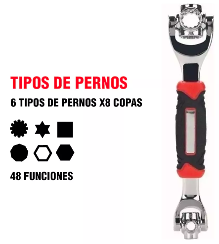 Llave Inglesa Multiusos 48 En 1-Giratoria 360º